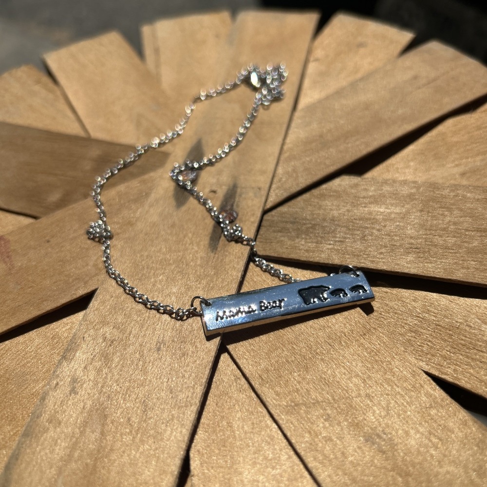 Mama Bear Stainless Steel Pendant Necklace - Gift Idea For Moms